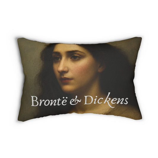 Brontë & Dickens Portrait Pillow — A Love Story
