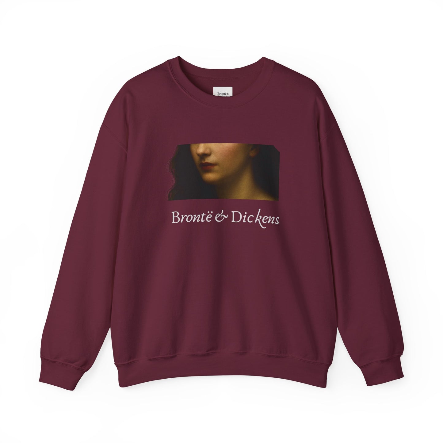 The Brontë & Dickens Cropped Portrait Crewneck — Black Edition