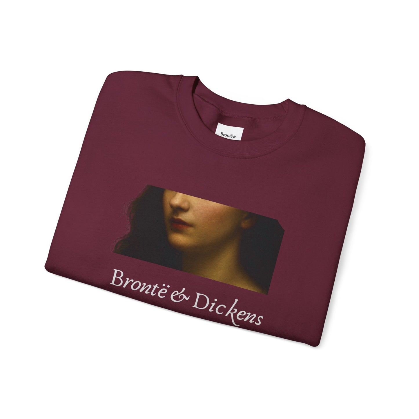 The Brontë & Dickens Cropped Portrait Crewneck — Black Edition